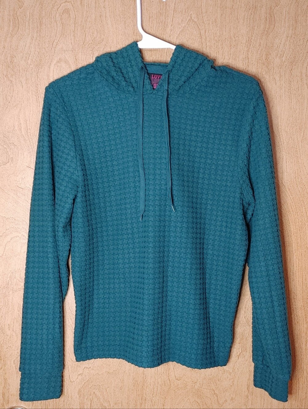 Love Teal Hooded Knit Sweater - Women's Lightweight Pullover